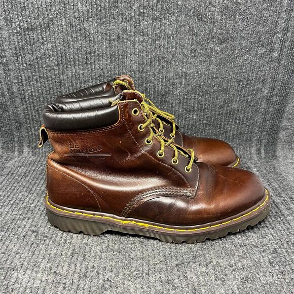 Dr. Martens 939 Ben Made in England Brown Leather Lace Up Boots Mens 12 6-Eye - Picture 1 of 9